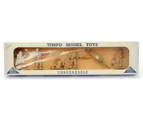 Timpo Solids - Set Ref: 413 - WW2 Range, circa, 1958, comprising: 8th Army Set - 6 x British Infantry Depicted in Various Act