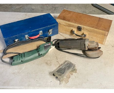 An electric grinder and scraper with bits 