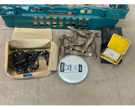 A box of tools etc. 