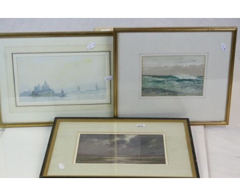 Frank E Beresford (1881-1967) Summers Eve, Blakeney, watercolour, signed I/R, approx.15.5 x 24cms with Norman Wilkinson "Brea