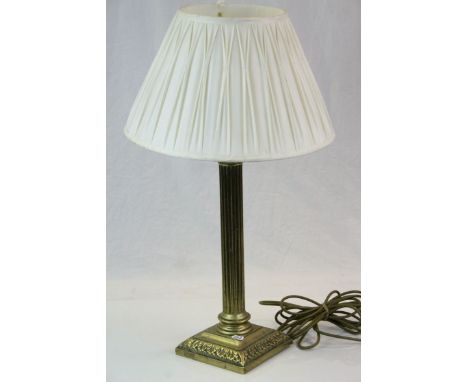 20th Century brass lamp of Corinthian column form 