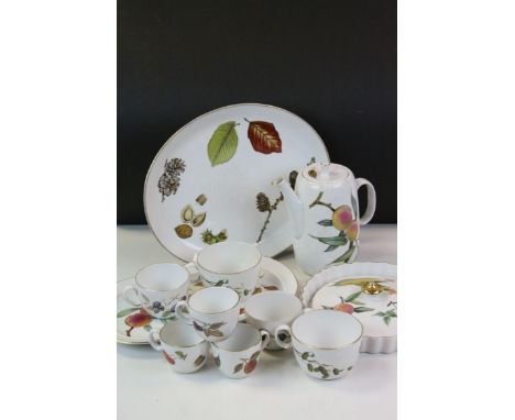 Large collection of Royal Worcester dinnerware in "Evesham" &amp; "Wild Harvest" patterns