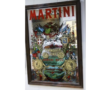 Large vintage Martini advertising mirror 