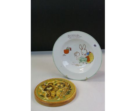 Mabel Lucie Attwell Child's Bowl by Shelley together with Russia Olympics 1980 Ceramic Plaque featuring the mascot ' Mishha '