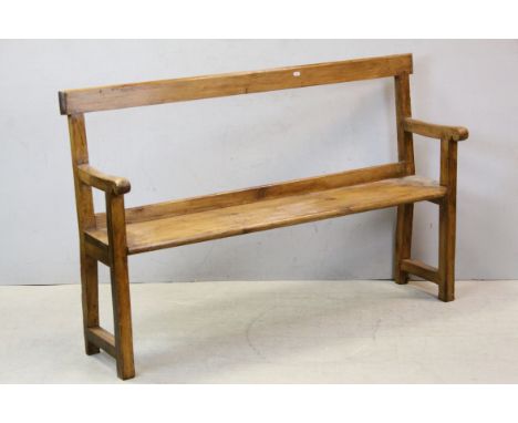 Victorian pine railway bench seat 