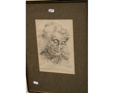 Harold Darby portrait of an elderly lady signed and dated 1930 