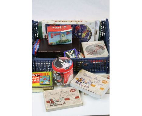 Collectable's including vintage cards and games, tin plate toys, marbles etc 