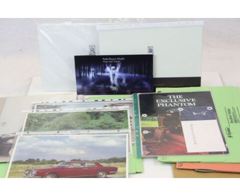 Collection of vintage Rolls Royce Car Sales brochures to include; Wraith, Phantom, Silver Shadow Corniche, Silver Dawn etc