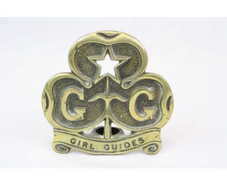 Vintage girl guides brass staff top 