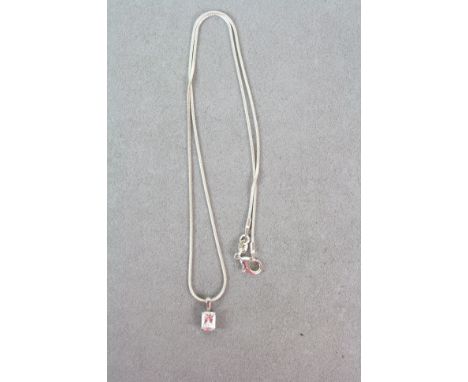 Silver and CZ pendant necklace on silver chain 