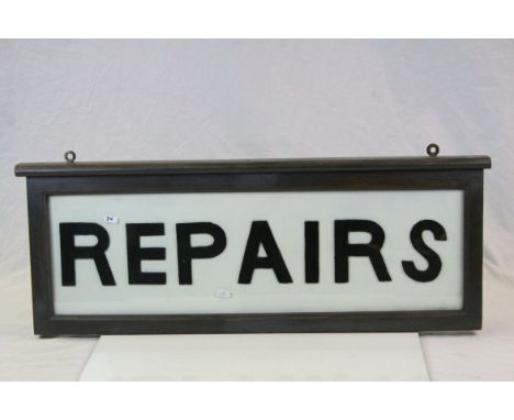 Vintage oak framed sign "Repairs" 