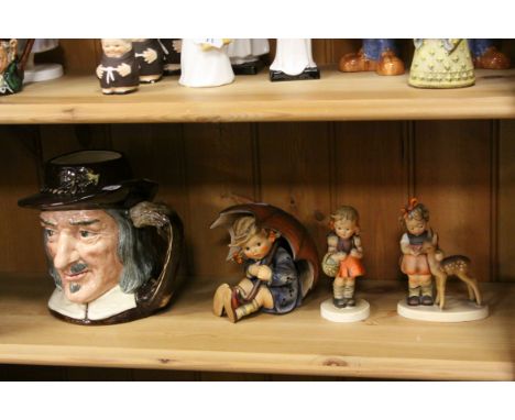 Three Goebels Hummel figurines plus a large Royal Doulton character Mug "Izaak walton D6404