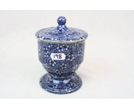 19th Century ceramic "Isobath Reservoir Inkstand" by "Thos de La Rue &amp; Co", by Doulton Burslem, Floral decorated and stan