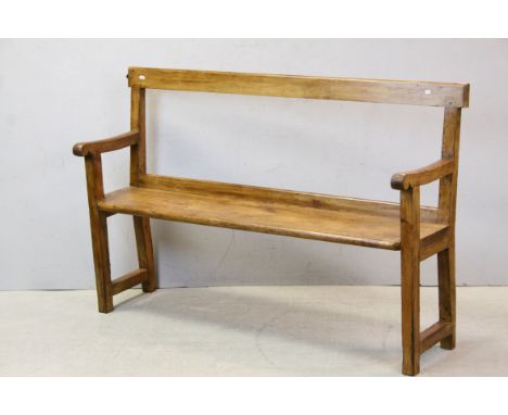 Victorian pine railway bench seat 