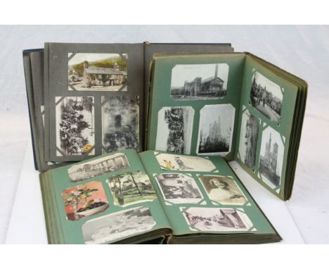 Three vintage Postcard Albums with a large number of vintage Postcards to include Pictorial, Topographical and WW1 interest