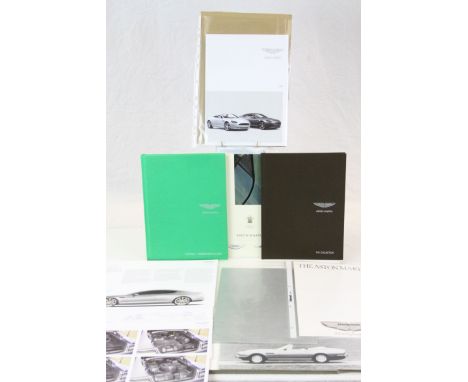 Six vintage Aston Martin sales brochures to include; Rapide, V8 Vantage, Virage &amp; DB9