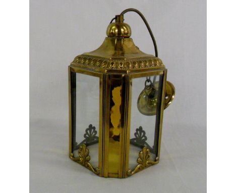Brass and glass light fitting H 23 cm