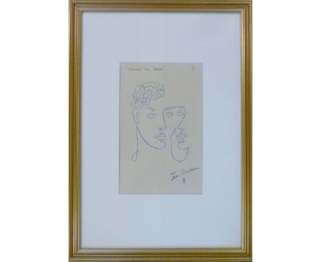 Jean Cocteau print 'Elude en bleu' 40 cm x 57 cm