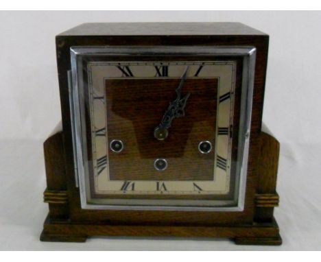 German oak mantle clock