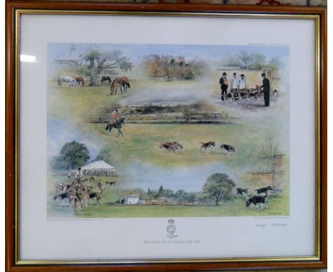 The Duke of Rutland's Hounds limited edition print 47/500 signed in pencil by the artist Nigel Webster 56 cm x 46 cm