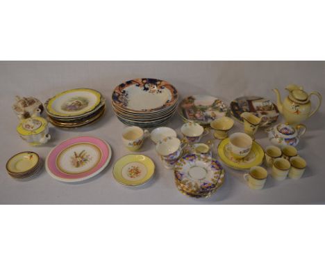 Ceramic plates including Royal Doulton collectors plates, part tea services etc