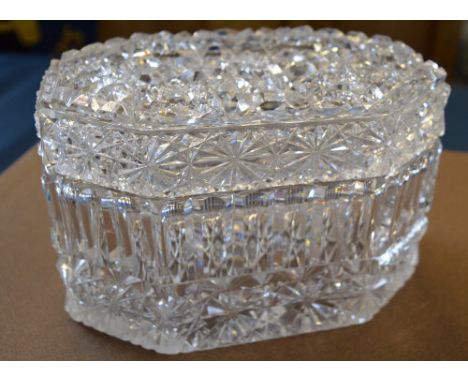 Cut glass lidded trinket box 