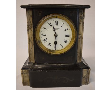 Slate & marble mantle clock