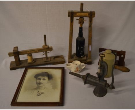 Vallformosa shop displays, mincer, cigar chopper, ceramic hot water bottle etc