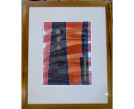 Abstract Anita Ford lithograph print 'Requiscience 64' 59 cm x 71 cm