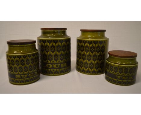 Hornsea flour, tea, sugar and one other ceramic canister