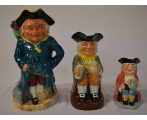 3 ceramic toby jugs including Royal Doulton 'Happy John'