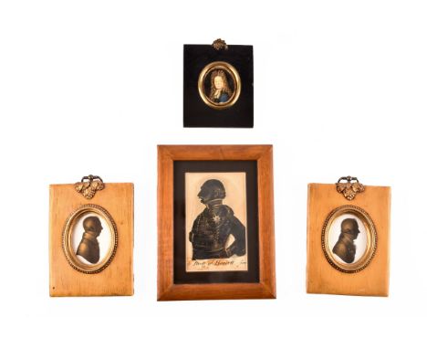 Attributed to John Miers (British, 1756-1821).  A pair of early 19th Century silhouette miniatures depicting profiles of Gent