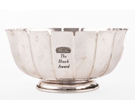 A Mappin &amp; Webb presentation bowl, with Heinz logo for Hinch Irish Whiskey award, electroplated on copper, 20.3cm diamete