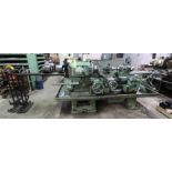 UNIVERSAL TURRET LATHE, JONES & LAMSON #5, 2-jaw fixture, 12.25" swing over bed, bar support stand,