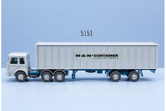 Wiking H0 Werbe Lkw Container Sattelzug Man 22 321 Seitlicher Aufkleber Auf Container Man Conta