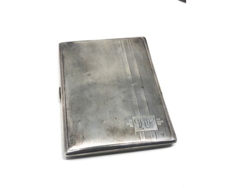 Vintage silver engine turned cigarette case 130g 