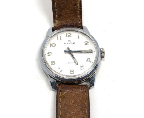 Vintage Edox gents wristwatch the watch is ticking but no warranty given 
