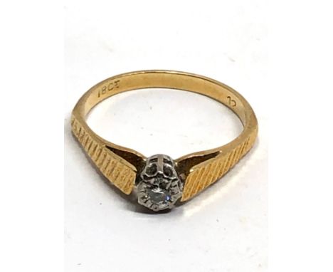 18ct Gold &amp; platinum vintage diamond ring (2.8g) 