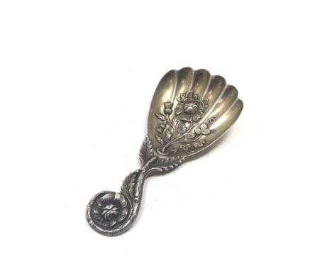 Fine Victorian silver tea caddy spoon Sheffield silver hallmarks 