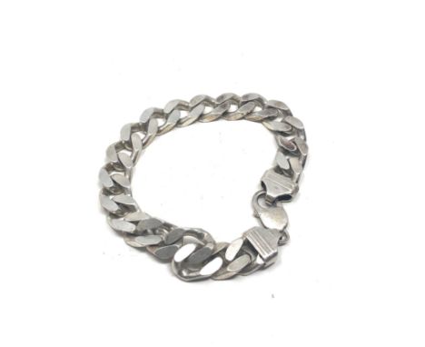 Vintage Chunky curb link silver bracelet weight 62g 