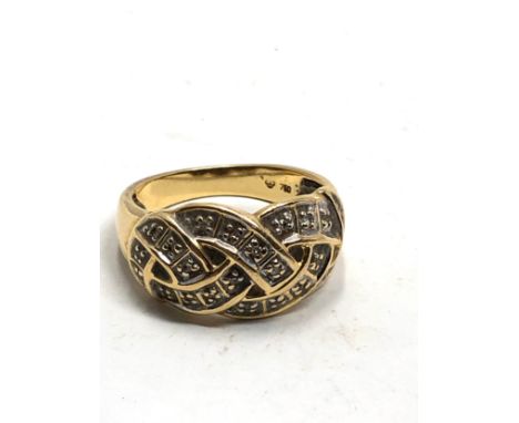 18ct Gold vintage diamond knot ring (4.7g) 