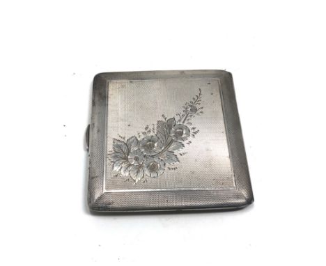 Vintage silver engine turned cigarette case 88g 