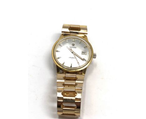 Vintage Roamer Anfibio  gents gold tone quartz wristwatch in working order but no warranty given winding crown pulls out from