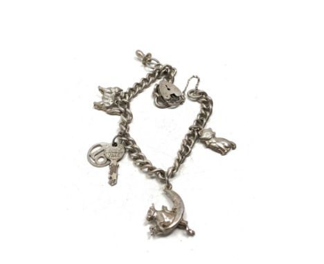 Vintage silver charm bracelet weight 23g 