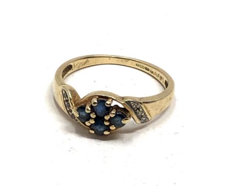 9ct sapphire &amp; diamond dress ring (2.3g) 