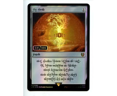 This lot contains one copy of the Elvish serialized Sol Ring, it is numbered 041/300 from the Magic The Gathering expansion T