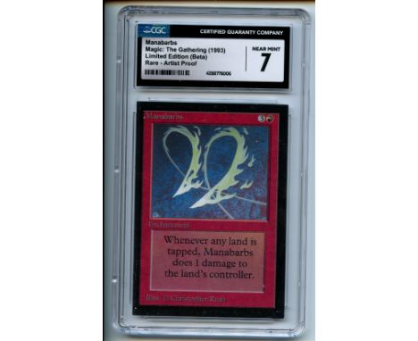 This lot features an artist proof Manabarbs from Limited Edition Beta. This item comes from the collection of former Wizards 