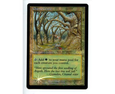 This lot contains the iconic judge promo, Gaea's Cradle This card is in Light Played condition, This card has been authentica