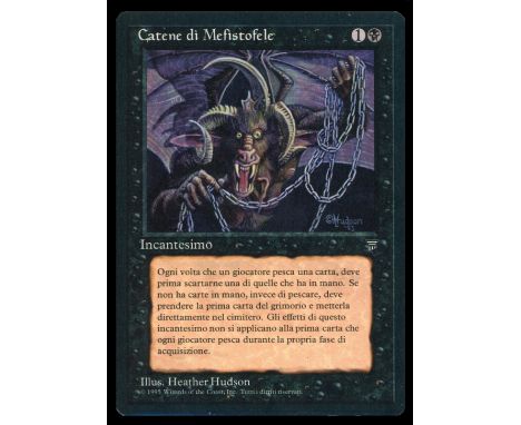 This lot contains one copy of Chains of Mephistopheles, this card is from the Italian release of Legends and is in light play