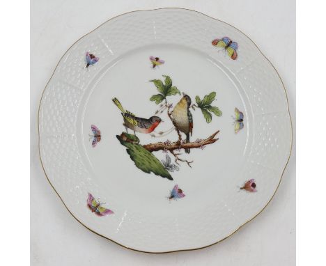 Herend bird plate, D: 23 cm. UK P&amp;P Group 2 (£20+VAT for the first lot and £4+VAT for subsequent lots)